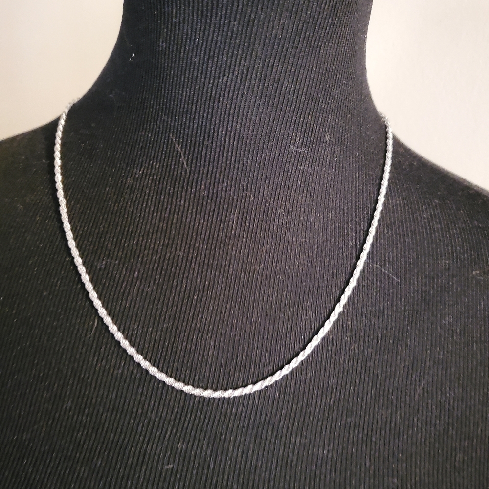 22" Rope Link Chain Necklace in Sterling Silver